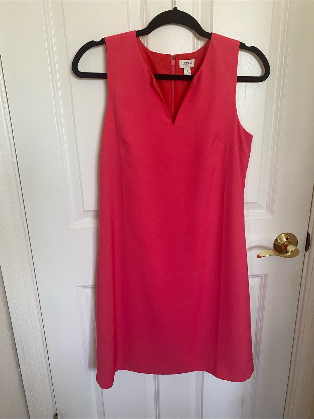 J. Crew Factory Coral Pink Sleeveless Sheath Dress EUC Size 4